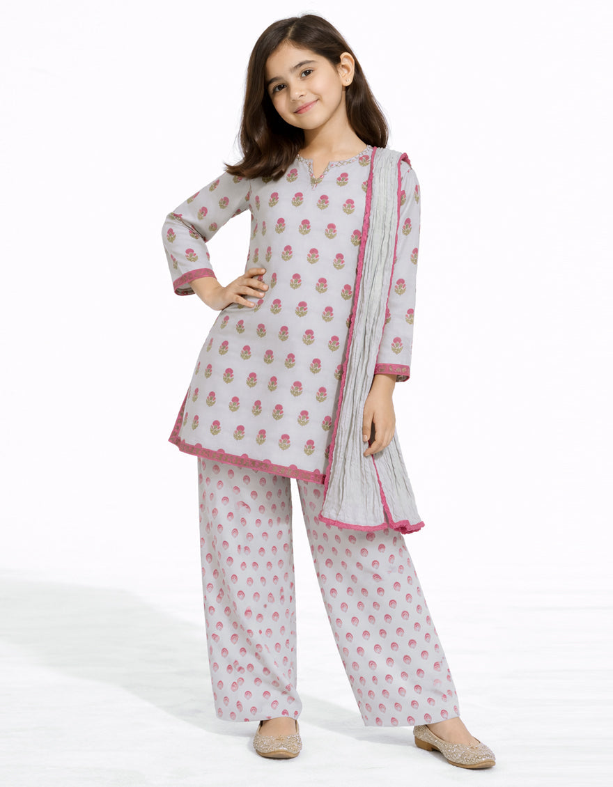 Lawn Sky Blue Stitched Suit - J. Junaid Jamshed