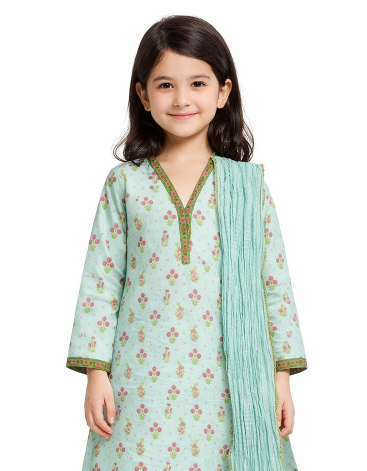 Lawn Sea Green Stitched Suit - J. Junaid Jamshed