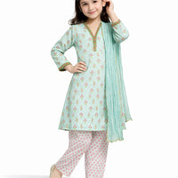 Lawn Sea Green Stitched Suit - J. Junaid Jamshed