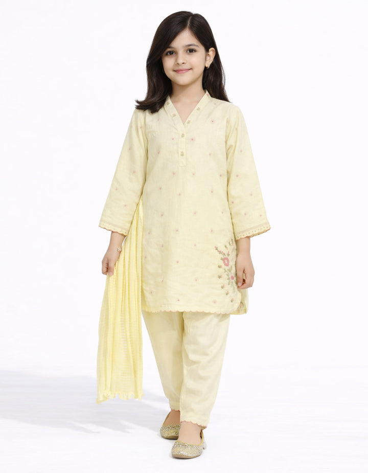 Lawn Green Stitched Suit - J. Junaid Jamshed