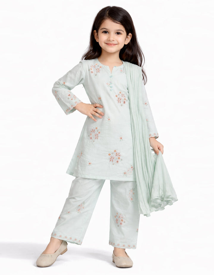 Lawn Blue Stitched Suit - J. Junaid Jamshed