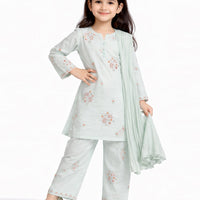 Lawn Blue Stitched Suit - J. Junaid Jamshed