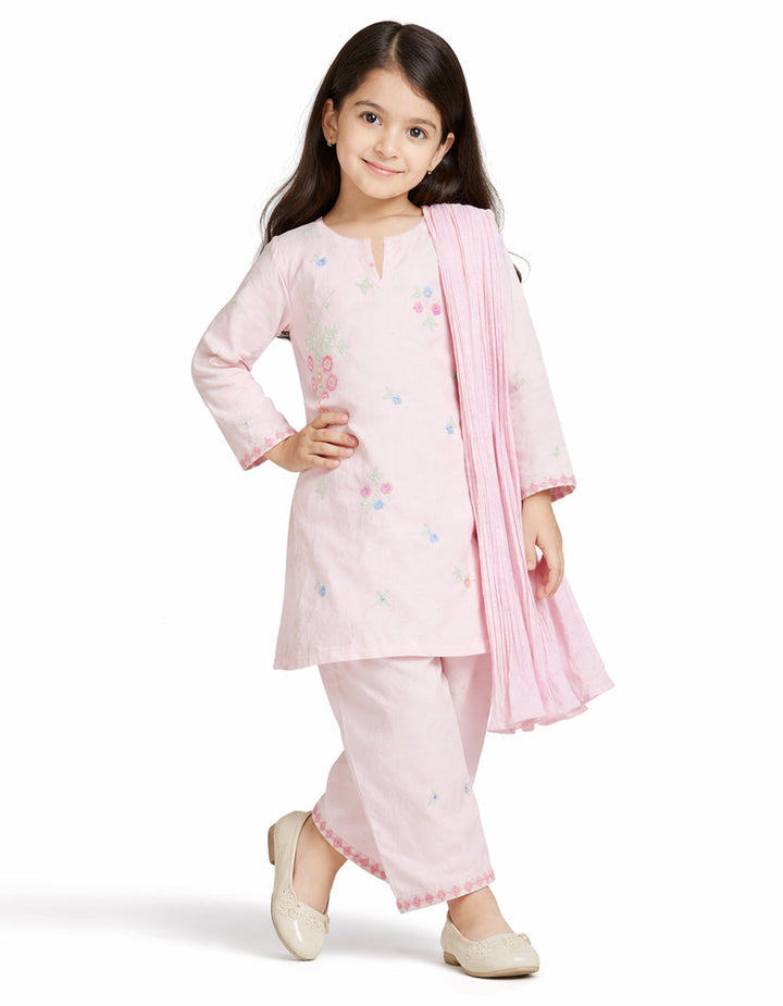 Lawn Pink Stitched Suit - J. Junaid Jamshed
