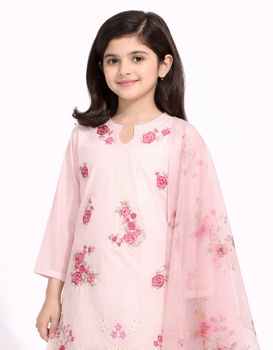 Lawn Pink Stitched Suit - J. Junaid Jamshed