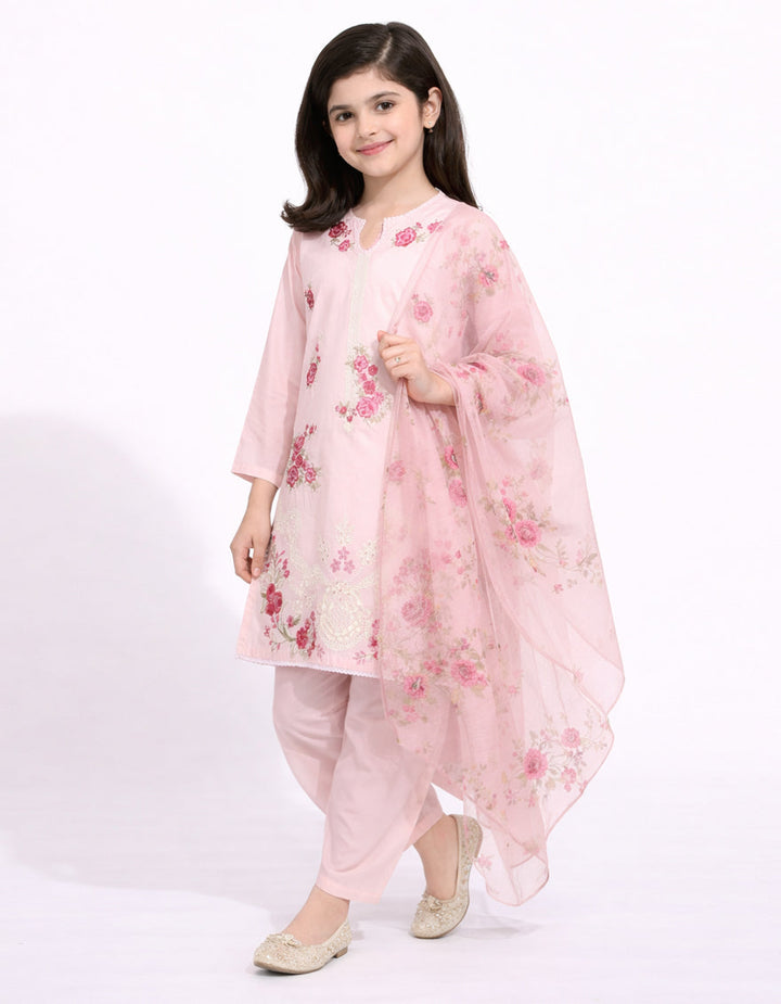 Lawn Pink Stitched Suit - J. Junaid Jamshed