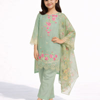 Lawn Green Stitched Suit - J. Junaid Jamshed