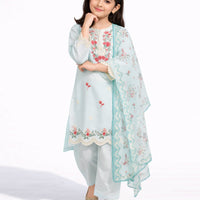 Lawn Sky Blue Stitched Suit - J. Junaid Jamshed