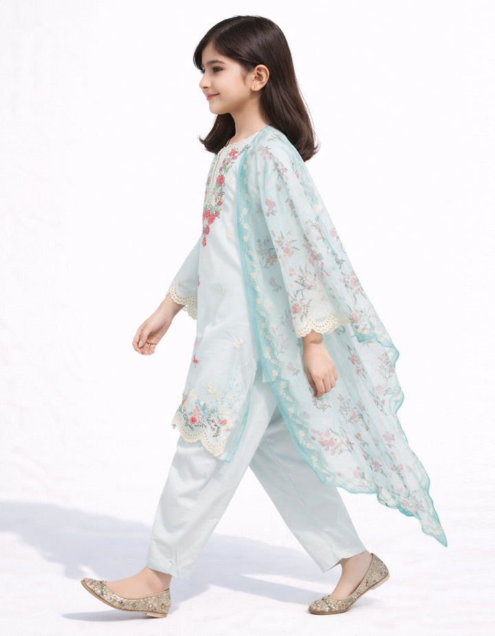 Lawn Sky Blue Stitched Suit - J. Junaid Jamshed