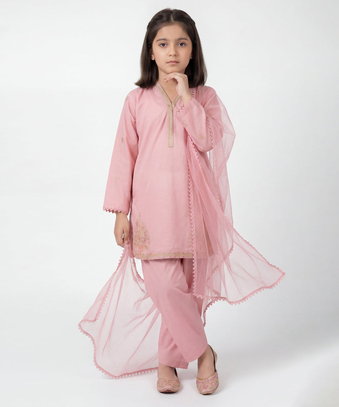 Lawn Pink Stitched Suit - J. Junaid Jamshed