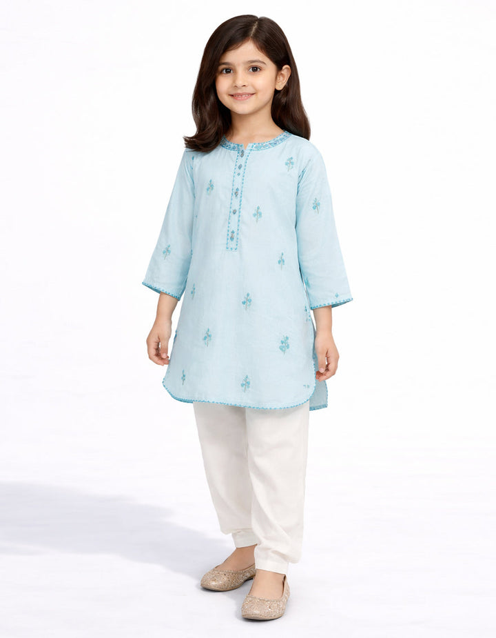 Lawn Blue Kurti - J. Junaid Jamshed