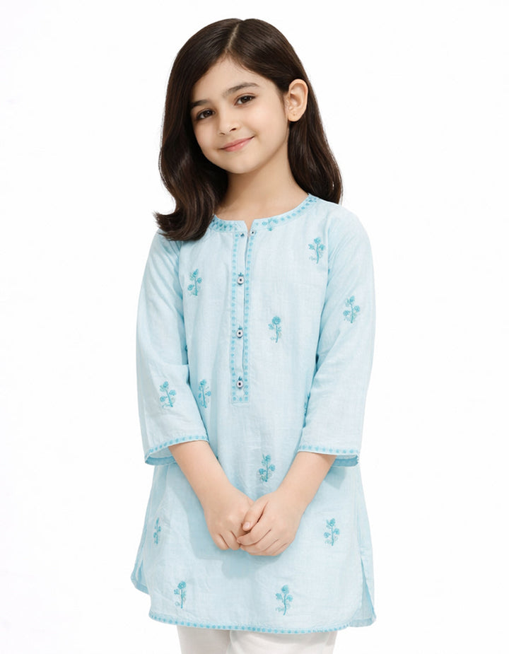 Lawn Blue Kurti - J. Junaid Jamshed