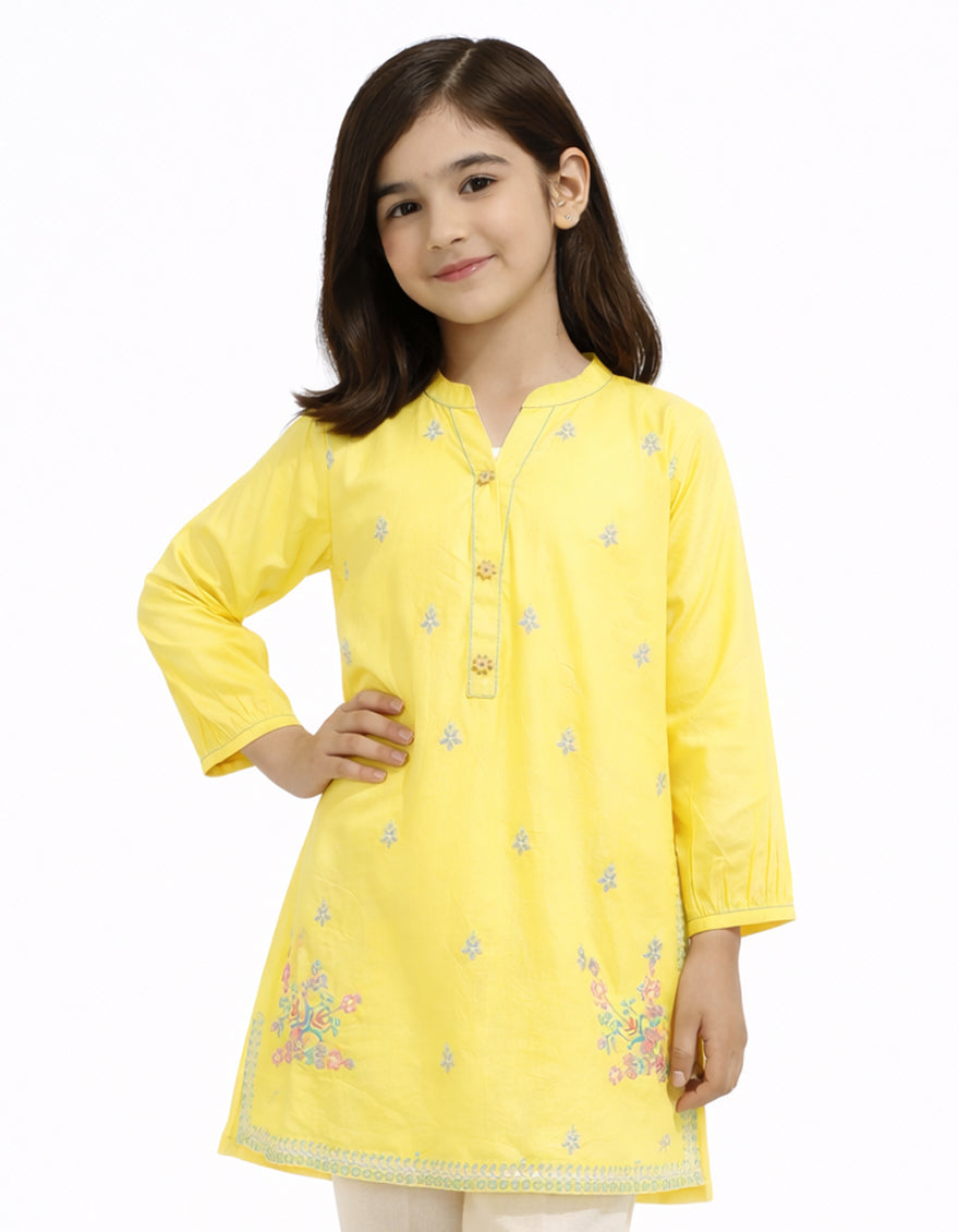 Lawn Yellow Kurti - J. Junaid Jamshed