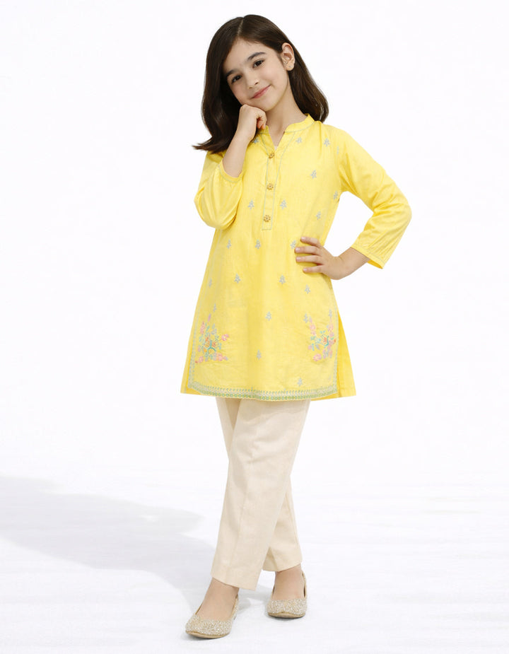 Lawn Yellow Kurti - J. Junaid Jamshed