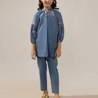 Denim Blue Stitched Suit - J. Junaid Jamshed
