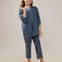 Denim Blue Stitched Suit - J. Junaid Jamshed