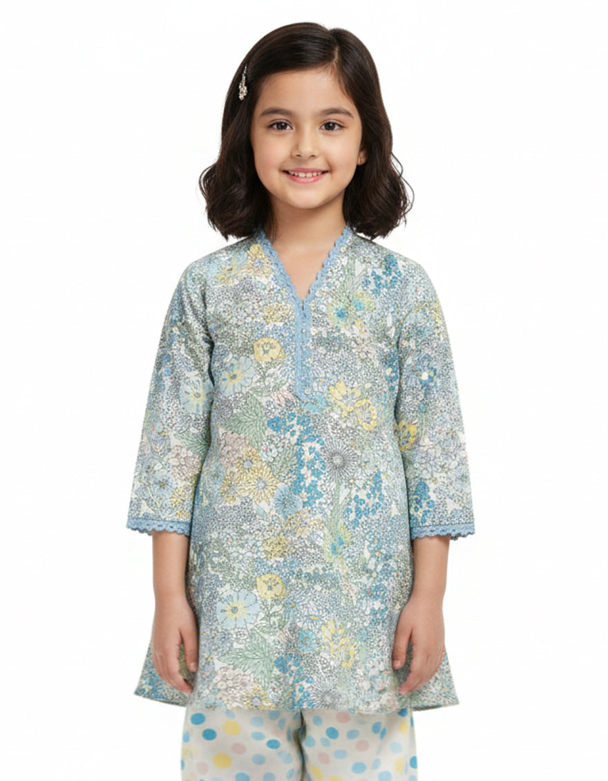 Lawn Multicolor Stitched Suit - J. Junaid Jamshed