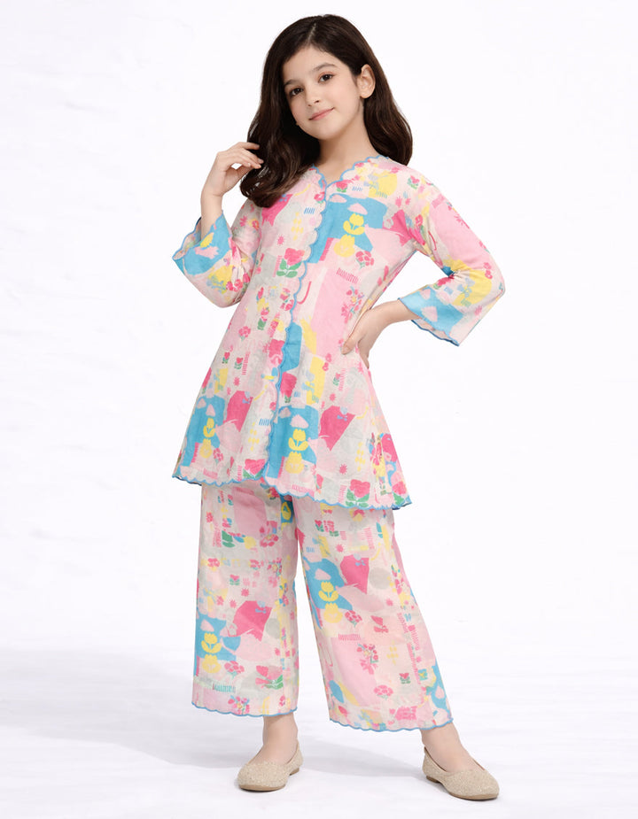 Lawn Multicolor Stitched Suit - J. Junaid Jamshed
