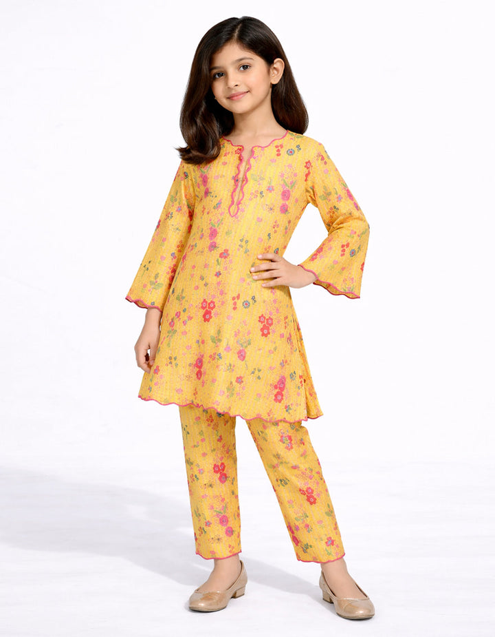 Lawn Yellow Stitched Suit - J. Junaid Jamshed