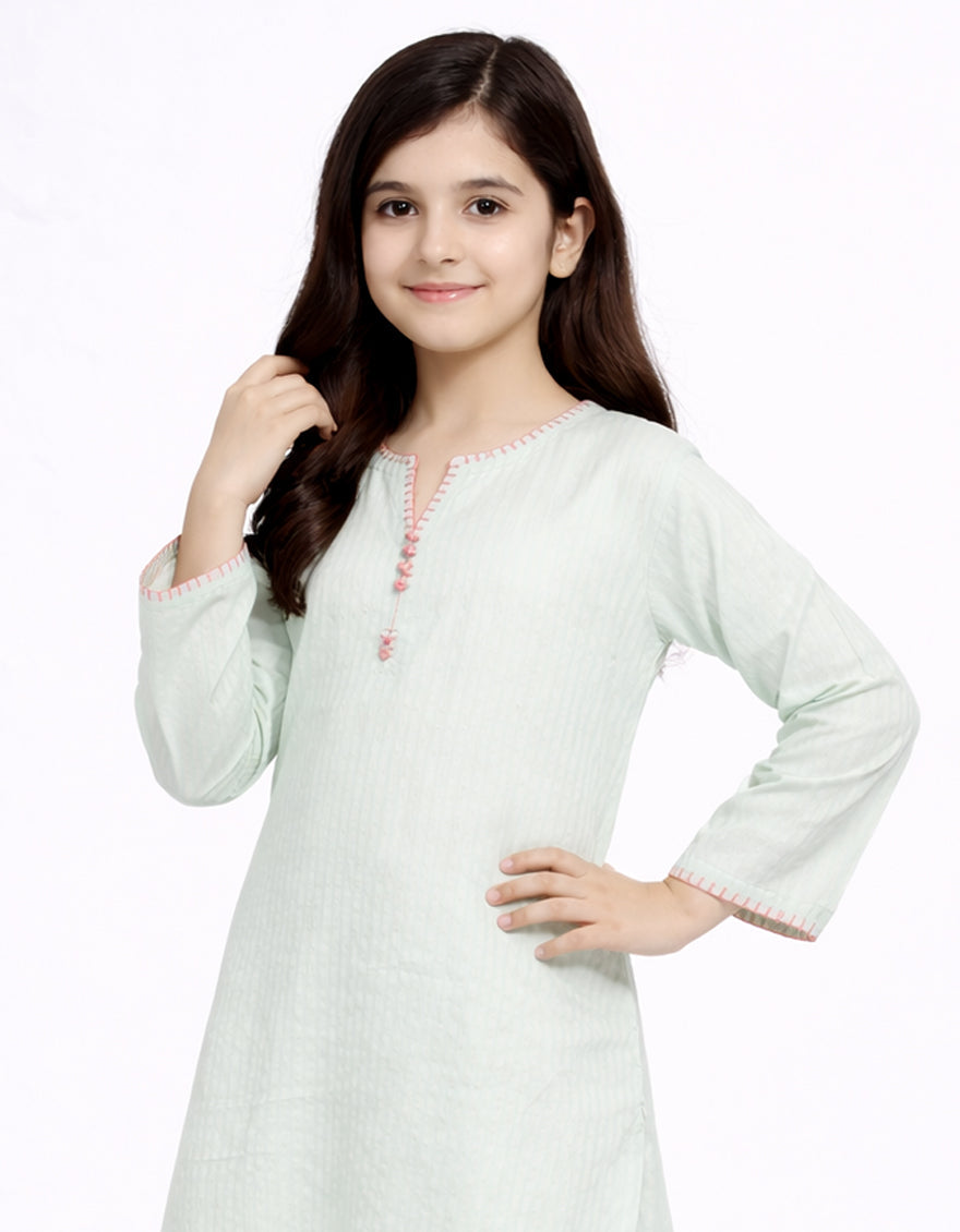 Cotton Sky Blue Stitched Suit - J. Junaid Jamshed