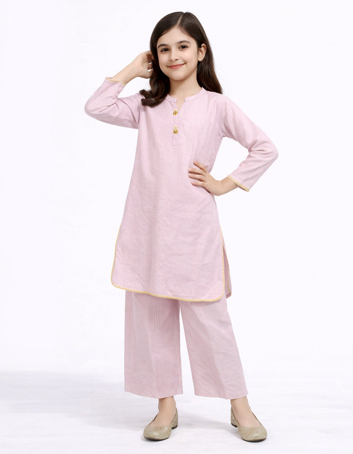 Seer Sucker Purple Stitched Suit - J. Junaid Jamshed