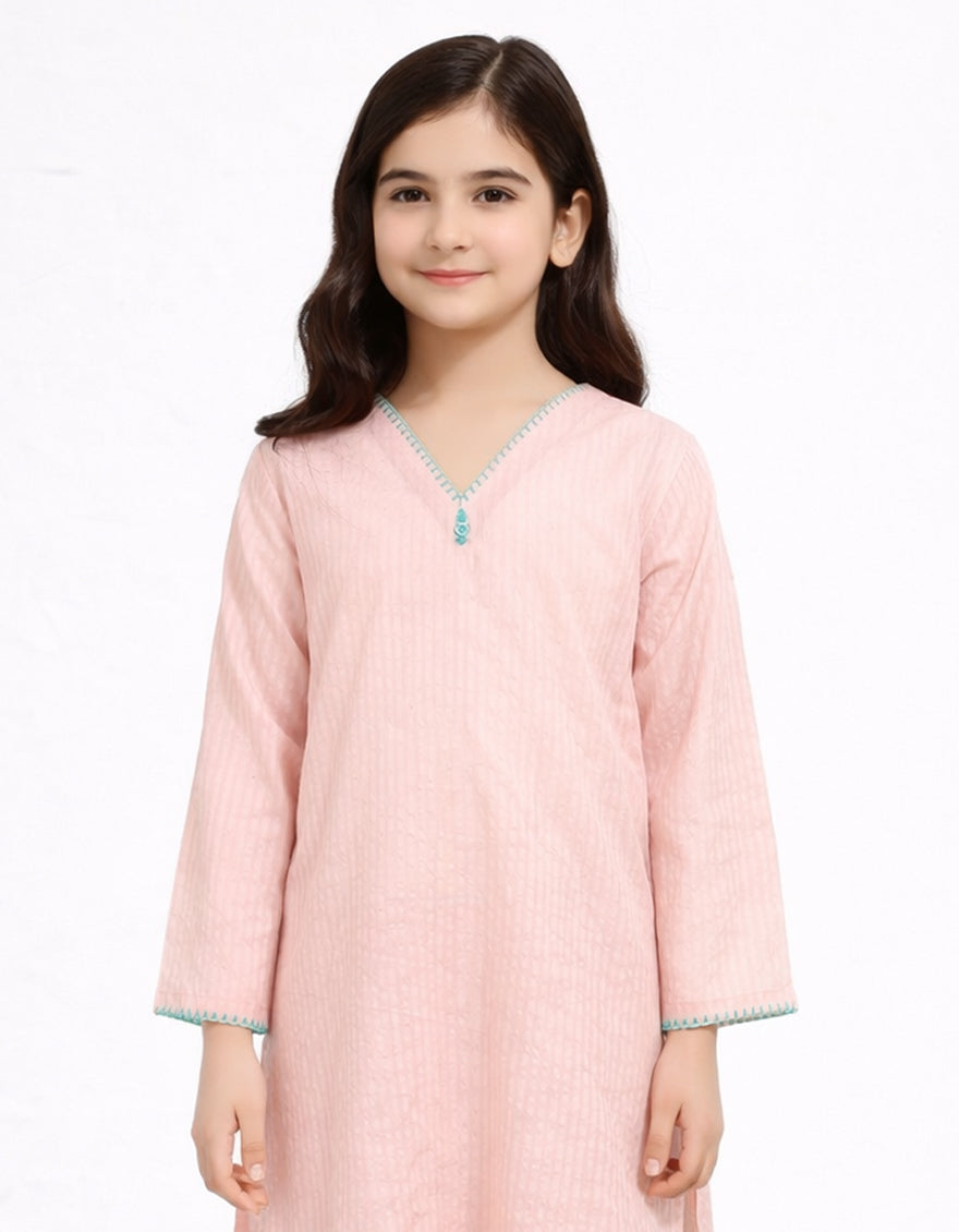 Cotton Pink Stitched Suit - J. Junaid Jamshed