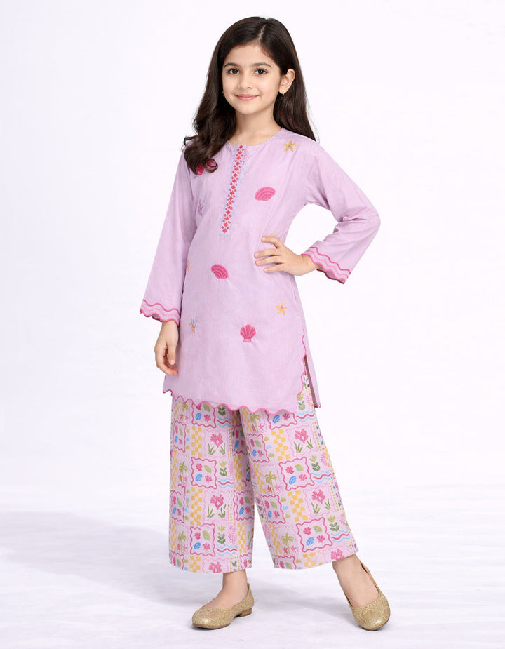 Lawn Lilac Stitched Suit - J. Junaid Jamshed
