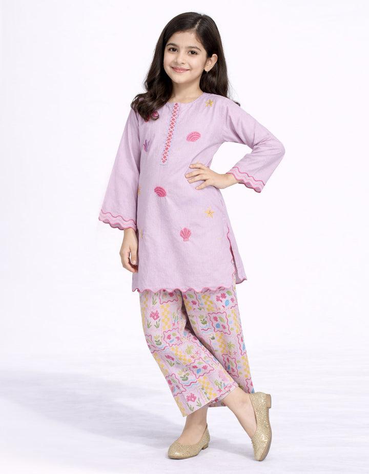Lawn Lilac Stitched Suit - J. Junaid Jamshed
