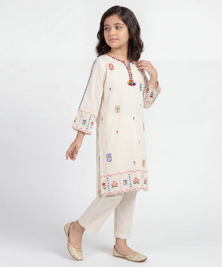 Lawn White Stitched Suit - J. Junaid Jamshed