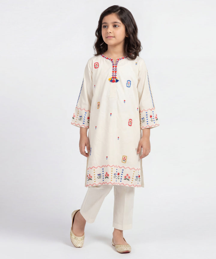 Lawn White Stitched Suit - J. Junaid Jamshed
