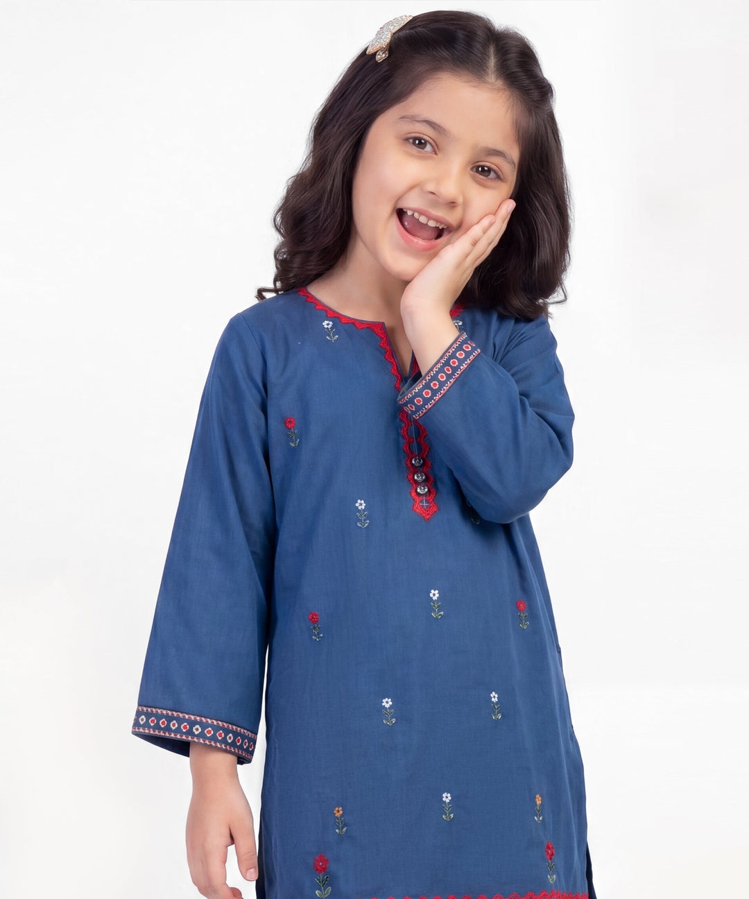 Cotton Silk Blue Stitched Suit - J. Junaid Jamshed