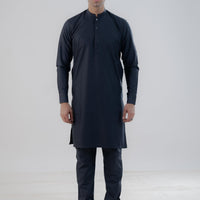 Polyester Viscose Slim Fit Navy Blue Kurta Trouser - Jiah