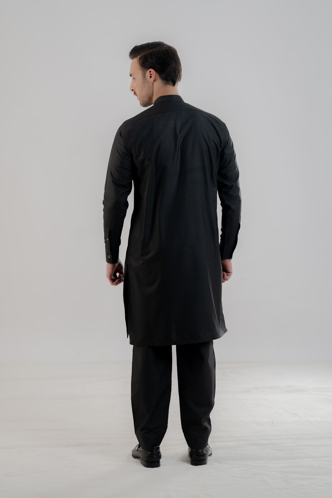 Polyester Viscose Slim Fit Black Kurta Trouser - Jiah