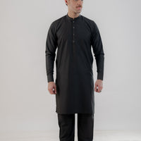 Polyester Viscose Slim Fit Black Kurta Trouser - Jiah