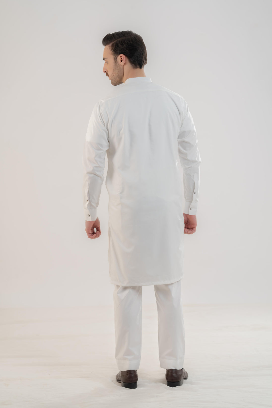 Polyester Viscose Slim Fit Off White Kurta Trouser - Jiah