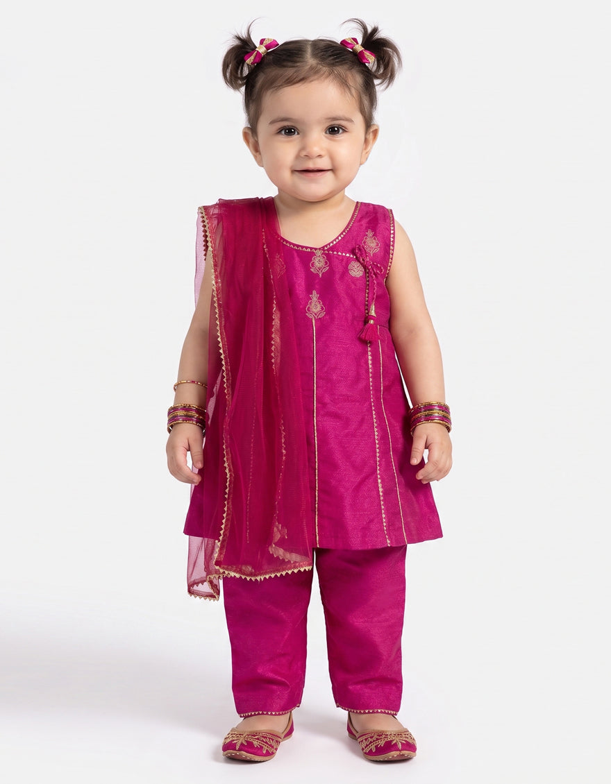 Raw Silk Pink Stitched Suit - J. Junaid Jamshed