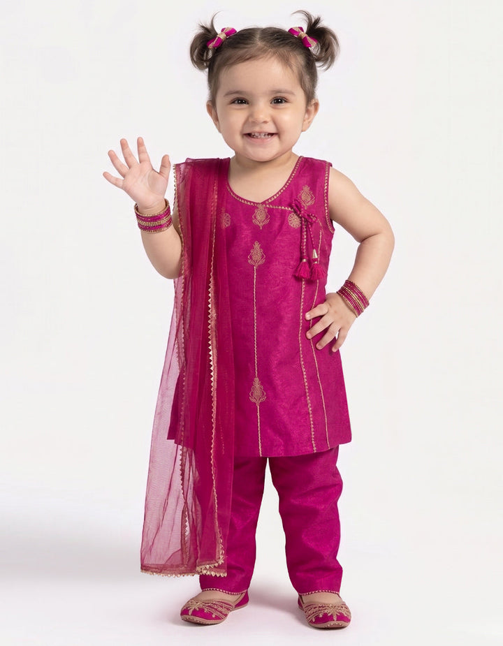 Raw Silk Pink Stitched Suit - J. Junaid Jamshed