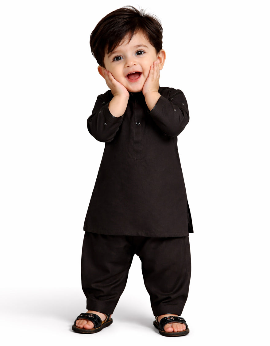 Blended Deep Brown Shalwar Kameez - J. Junaid Jamshed
