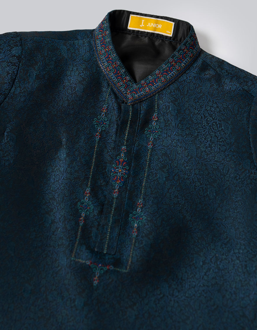 Polyester Teal Shalwar Kameez- J. Junaid Jamshed