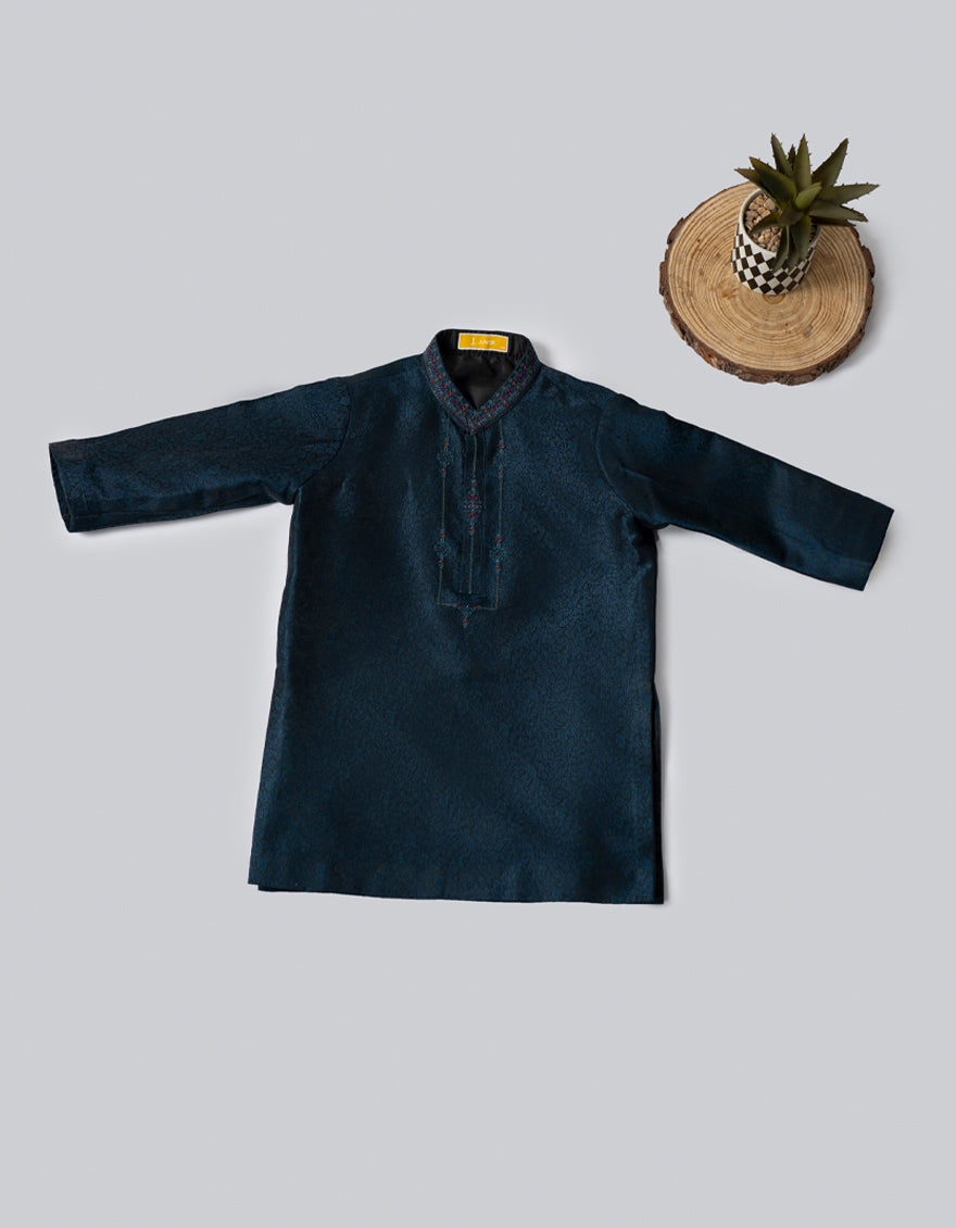 Polyester Teal Shalwar Kameez- J. Junaid Jamshed