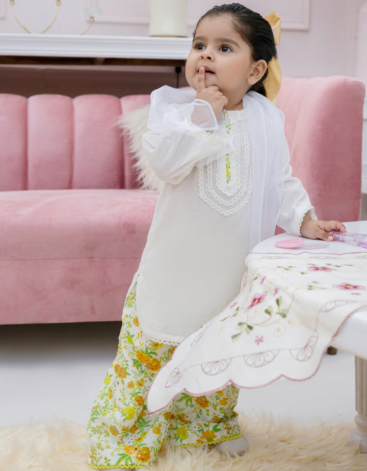 Lawn White Stitched Suit - J. Junaid Jamshed