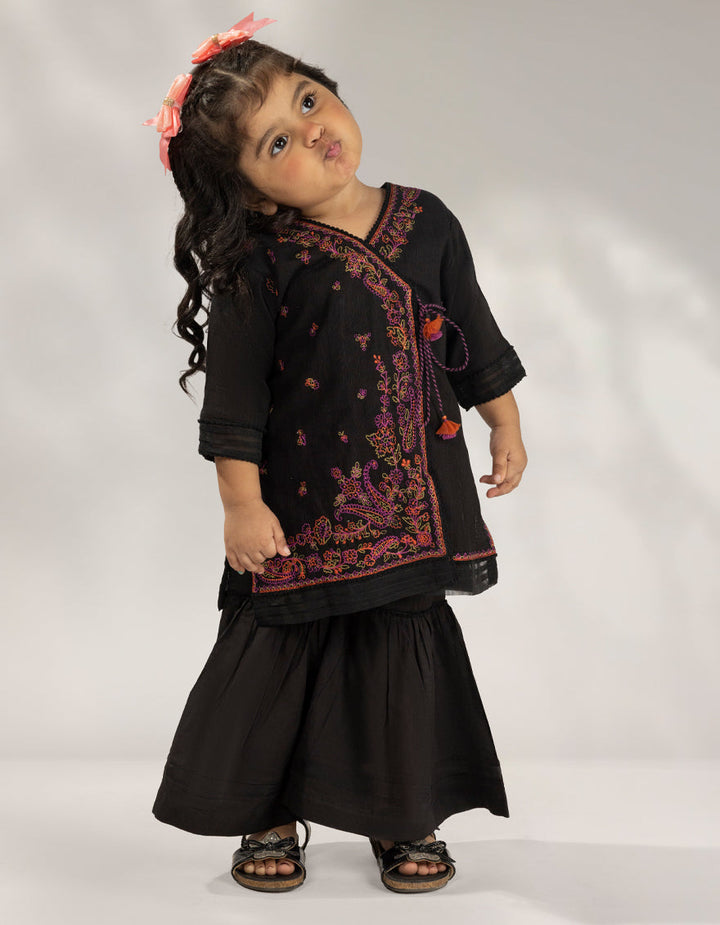 Khaddar Slub Black Stitched Suit - J. Junaid Jamshed