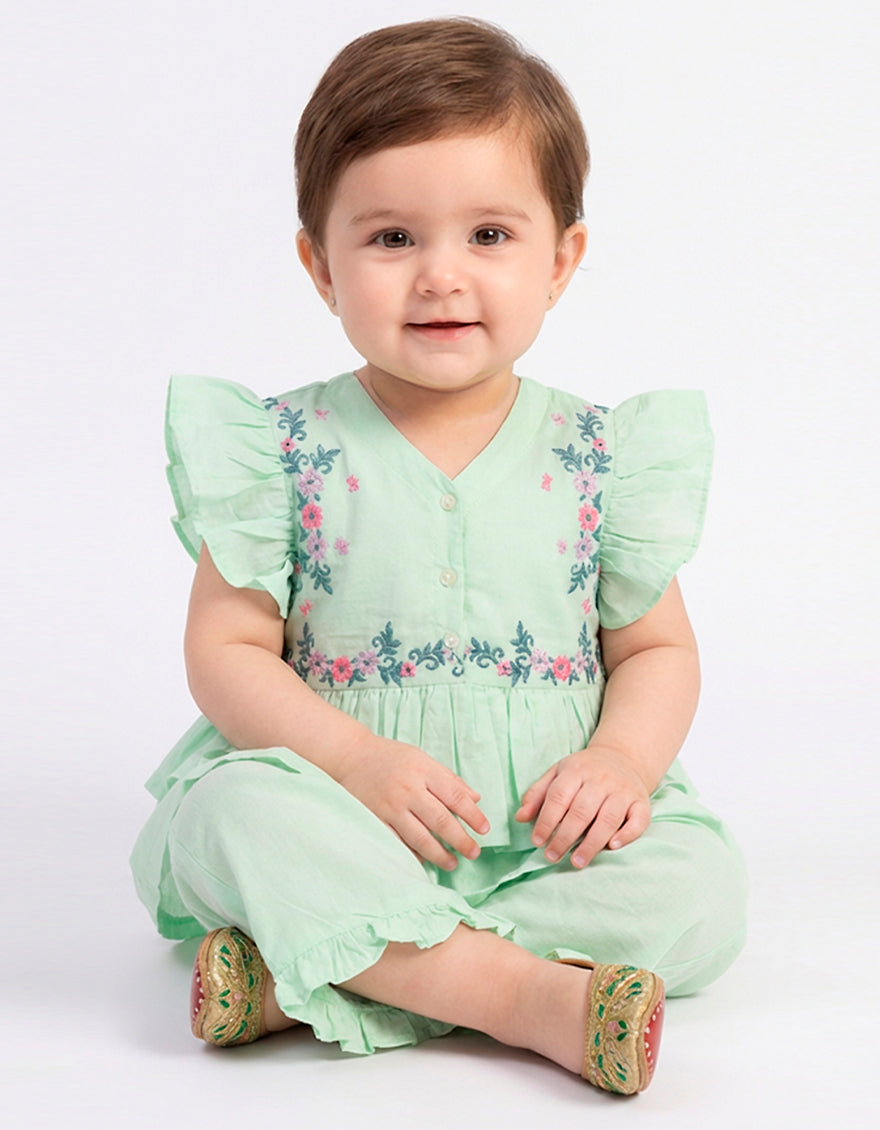 Lawn Green Stitched Suit - J. Junaid Jamshed