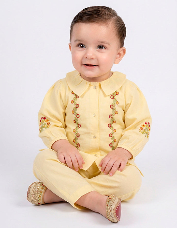 Lawn Yellow Stitched Suit - J. Junaid Jamshed