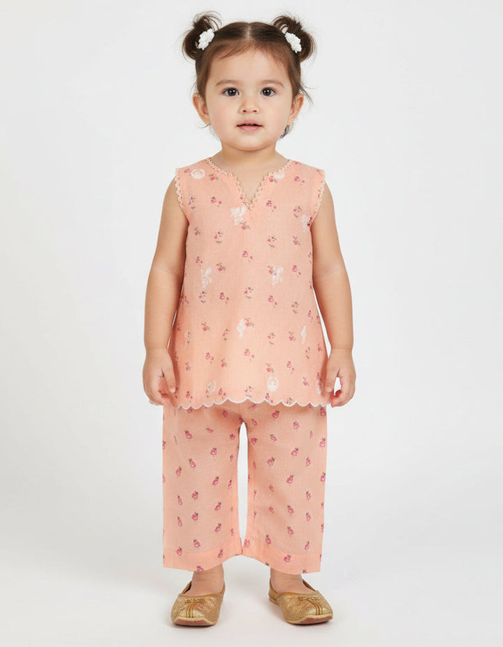 Lawn Peach Stitched Suit - J. Junaid Jamshed