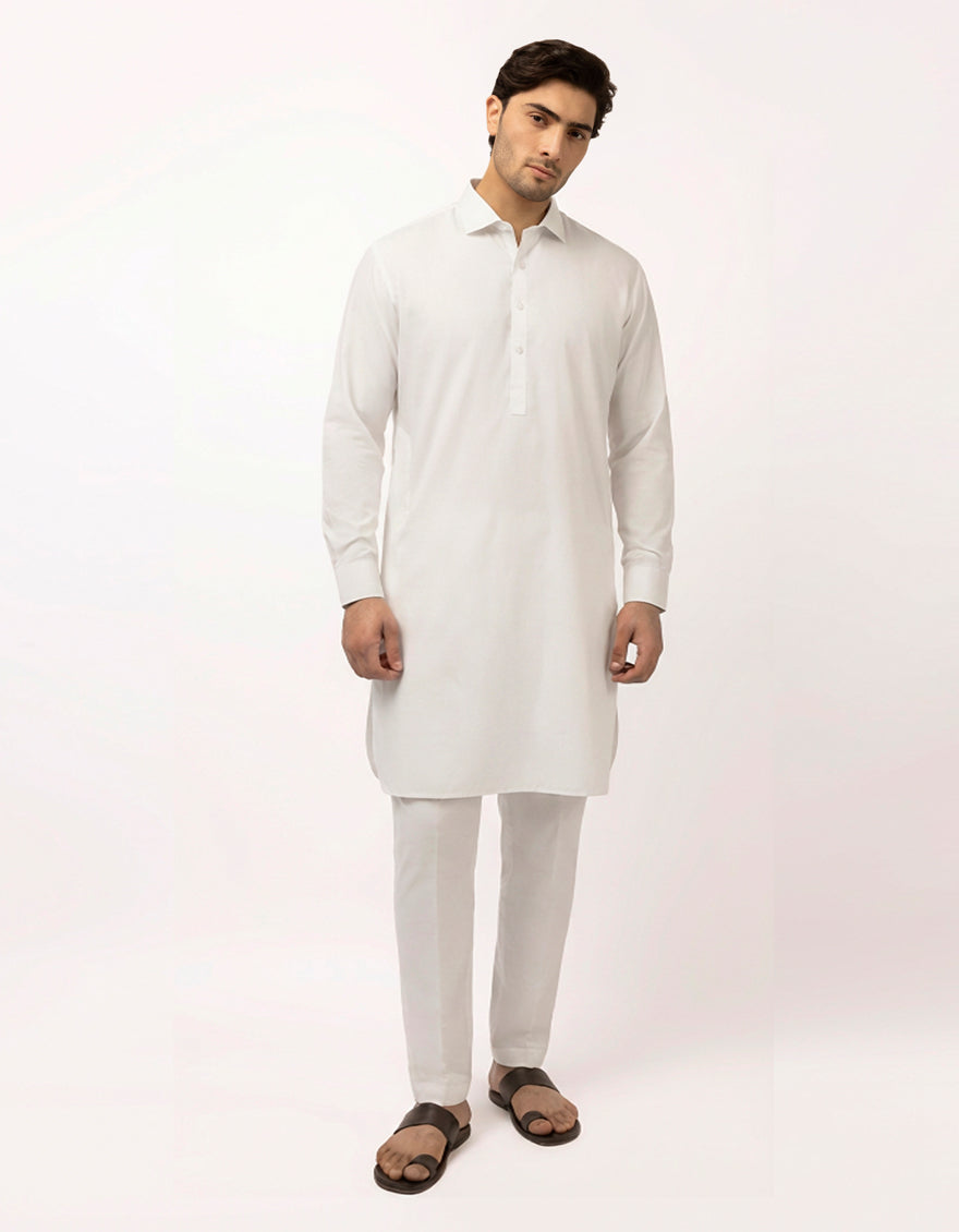 Blended White Kurta Trouser - J. Junaid Jamshed