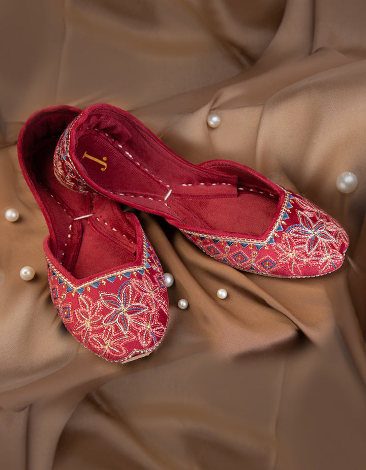 Suede Maroon Khussa - J. Junaid Jamshed