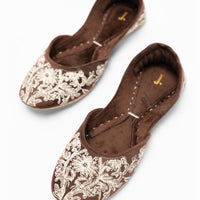 Suede Brown Khussa - J. Junaid Jamshed