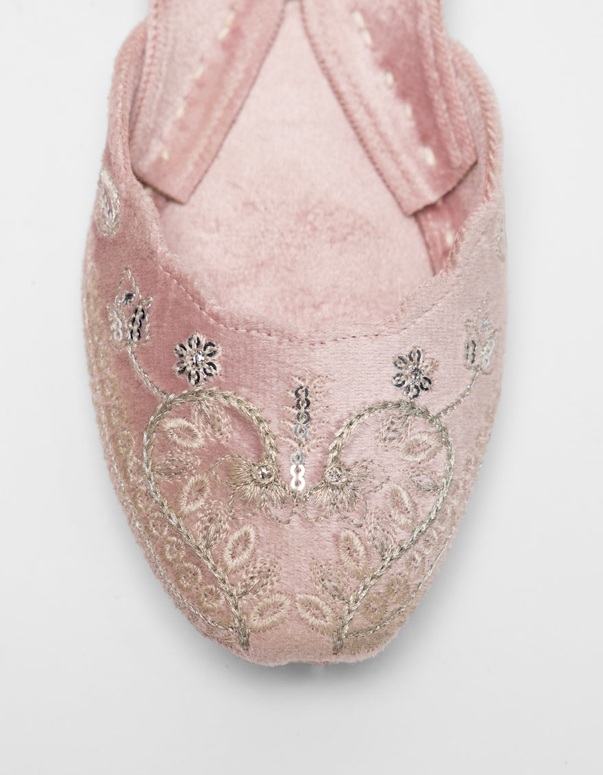 Suede Pink Khussa - J. Junaid Jamshed