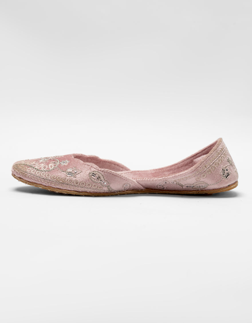 Suede Pink Khussa - J. Junaid Jamshed