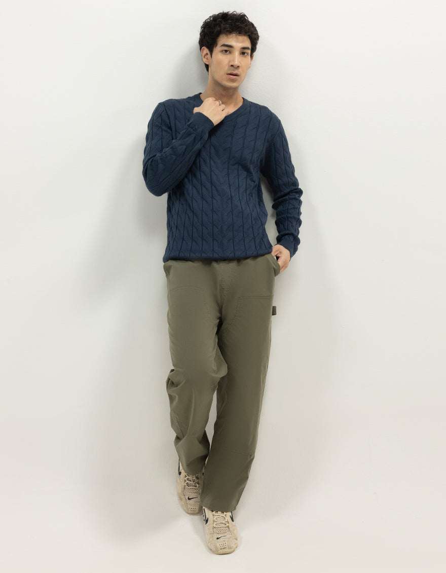 PLUTO B - NAVY V-NECK SWEATER - J. Junaid Jamshed